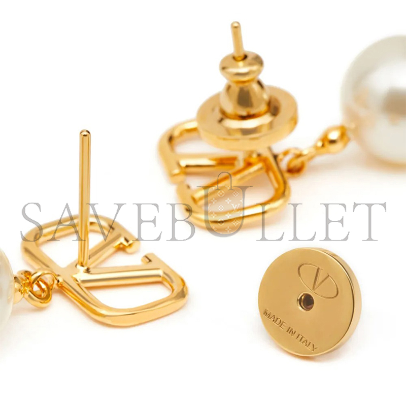 VALENTINO GARAVANI VLOGO SIGNATURE BEADED PENDANT EARRINGS 